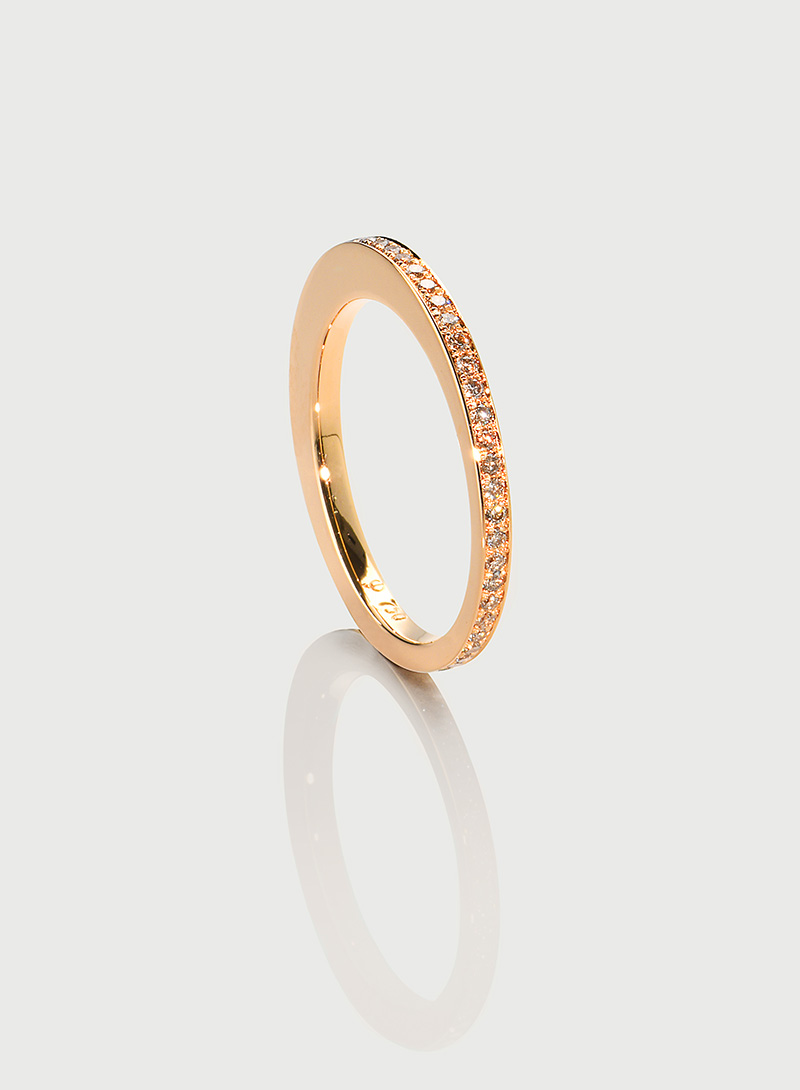 Johanna Otto, Schmuckdesign, Kollektion Diskus, Ringe, rosegold, Brillant, handgemacht